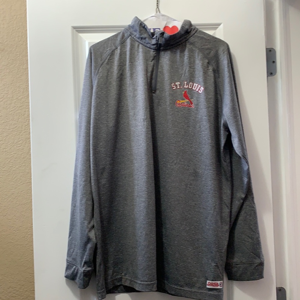 St. Louis Cardinal Baseball light gray quarter zip